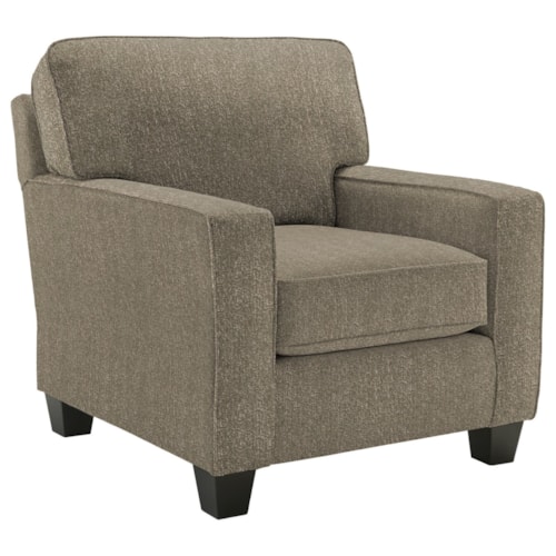 Customizable Contemporary Chair with Track Arms and Tapered Legs