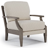 Alecia Accent Chair with Slatted Wood Back