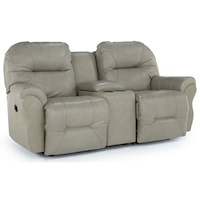 Casual Power Space Saver Reclining Loveseat with Storage Console