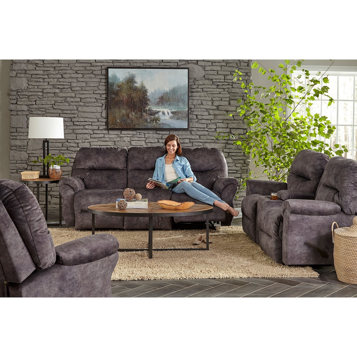 Best Home Furnishings Bodie Space Saver Reclining Loveseat