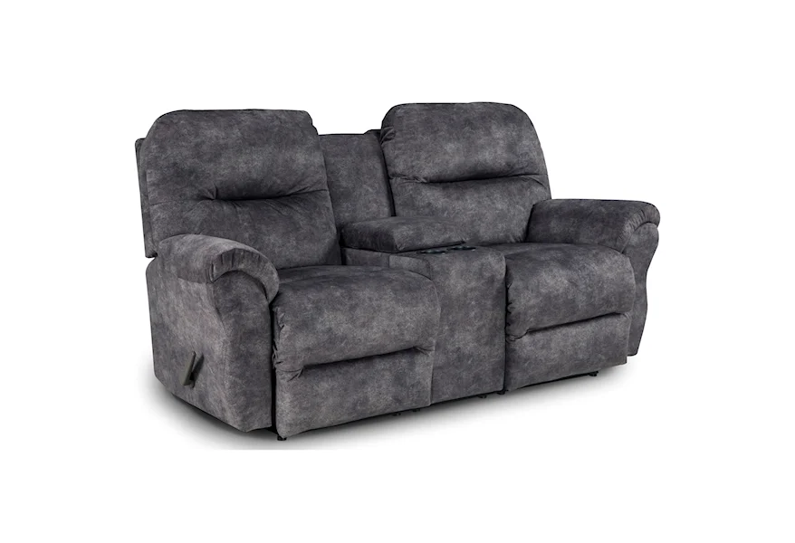 Bodie Rocking Reclining Loveseat w/ Console by Best Home Furnishings at EFO Furniture Outlet