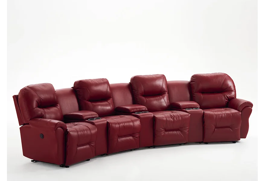 Bodie 4-Seater Power Reclining Home Theater Group by Best Home Furnishings at Westrich Furniture & Appliances