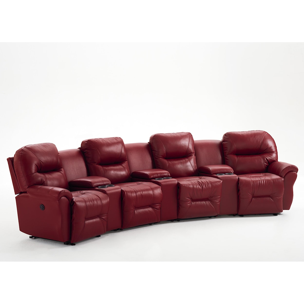 Best Home Furnishings Bodie 4-Seater Power Reclining Home Theater Group