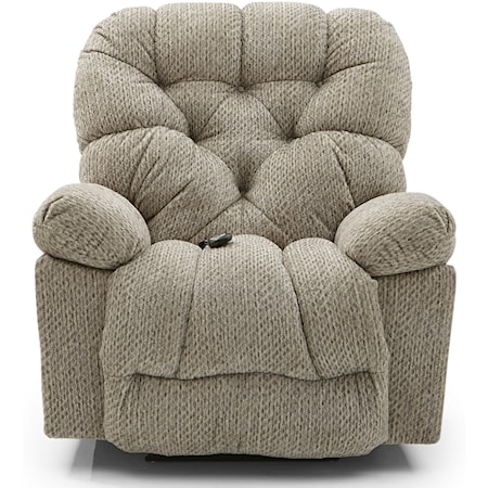 Casual Power Space Saver Recliner with Tufted Back