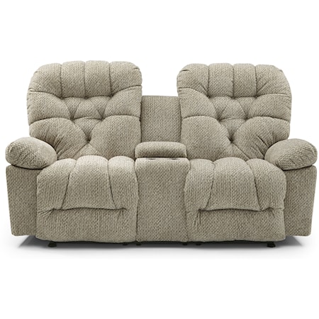 Power Space Saving Console Loveseat with Cupholders