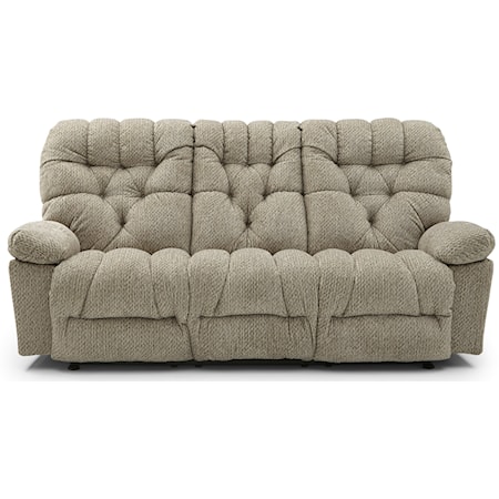 Space Saving Reclining Sofa with Tufted Back