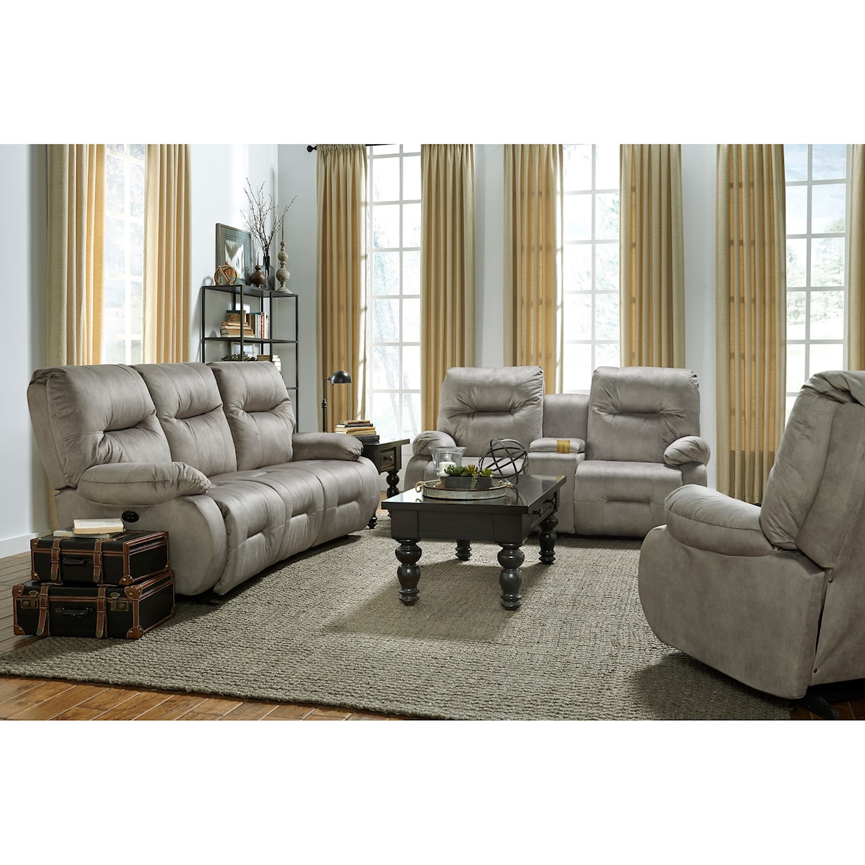 Best Home Furnishings Brinley 2 Power Space Saver Console Loveseat
