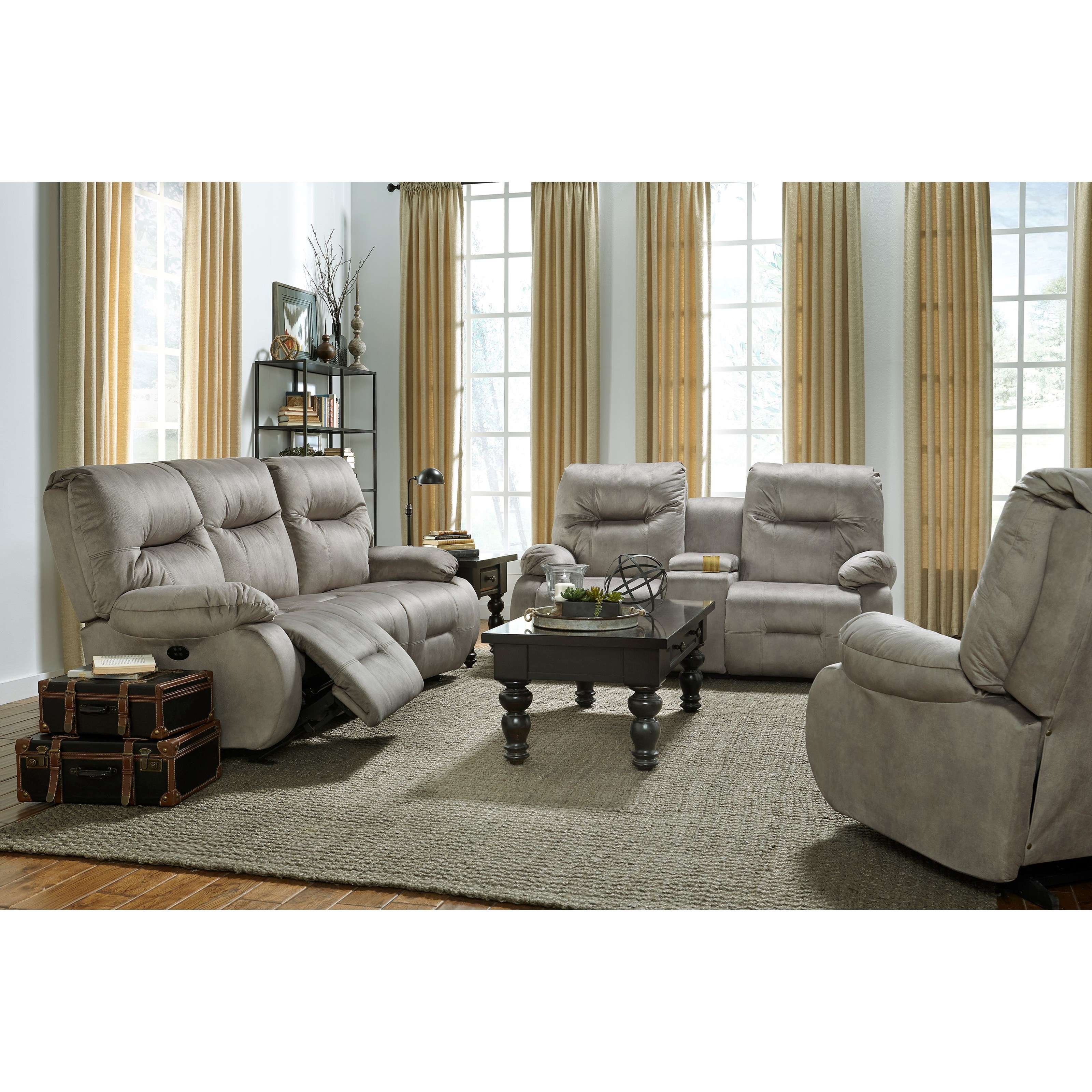 Power Rock Console Loveseat w/ Pwr Headrest