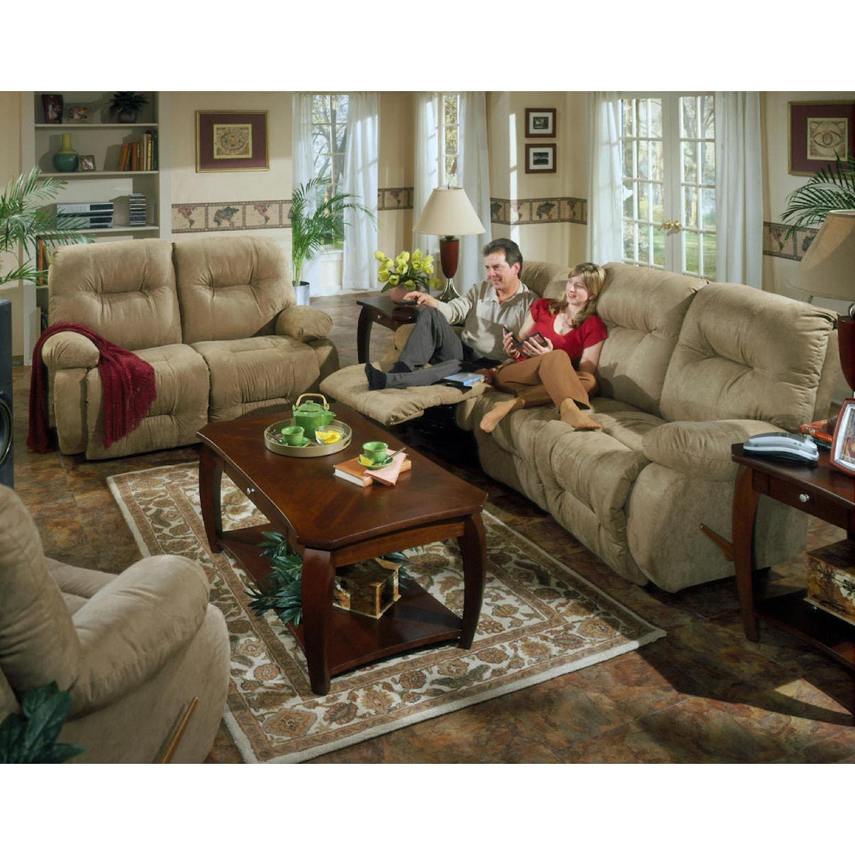 Best Home Furnishings Brinley 2 Power Reclining Love w/ Pwr Headrest