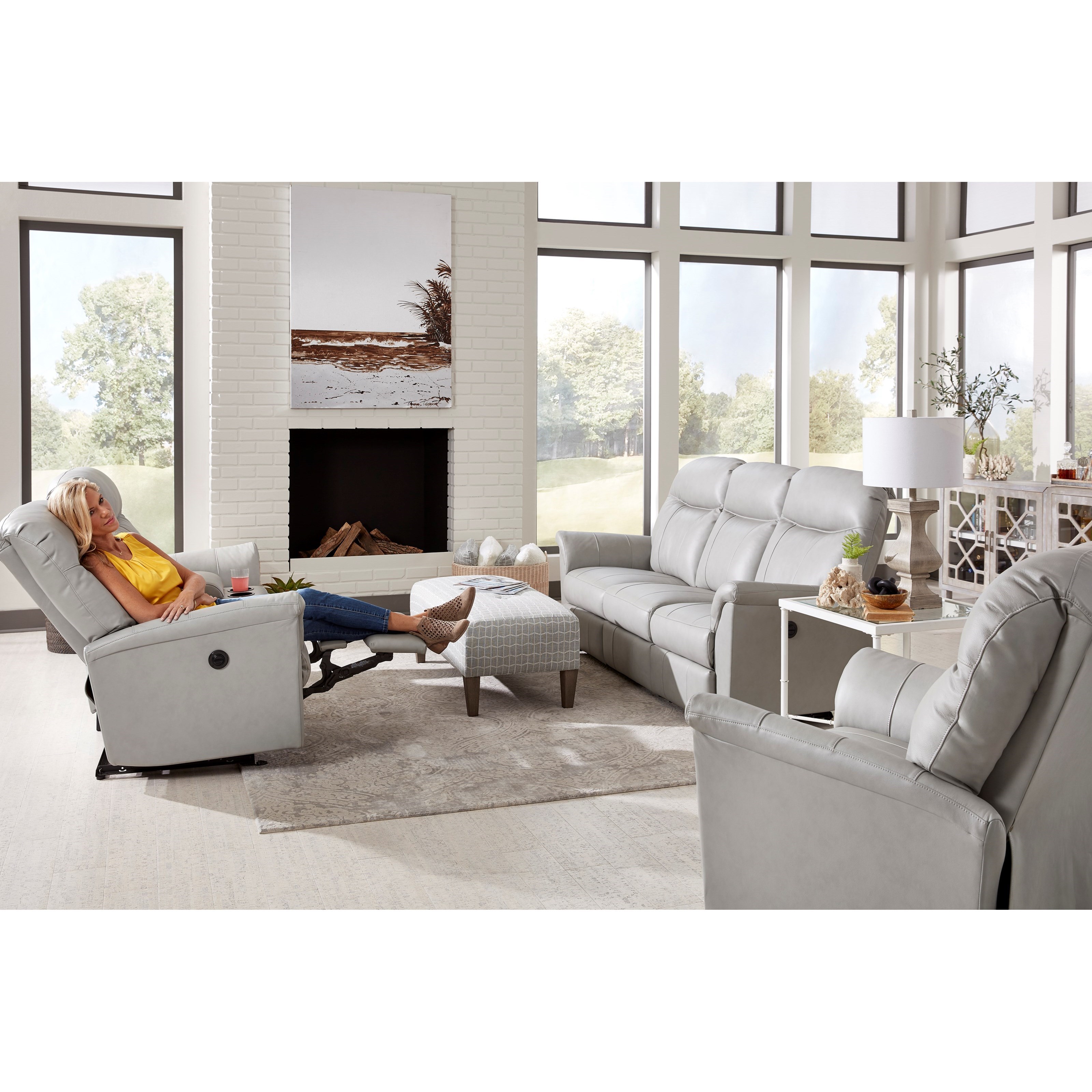 Power Rocking Reclining Console Loveseat