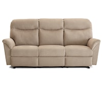 Casual Power Reclining Space Saver Sofa with Power Headrests