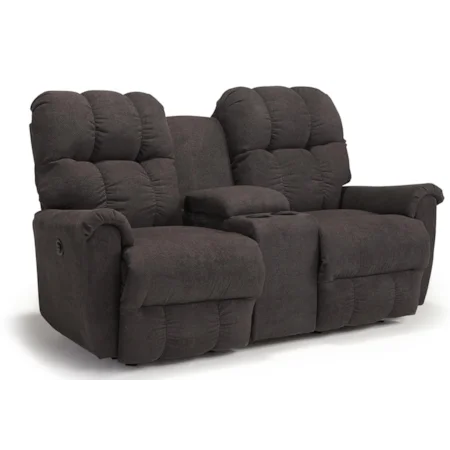 Casual Power Rocking Reclining Loveseat with Storage Console