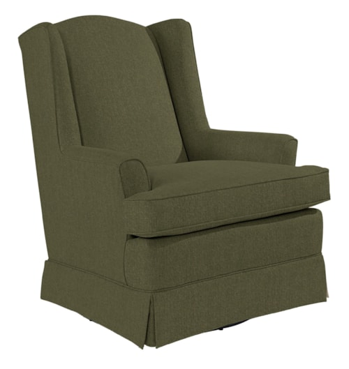 Natasha Swivel Glider with Wing Back and Skirt