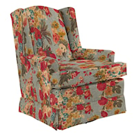 Natasha Swivel Glider with Wing Back and Skirt