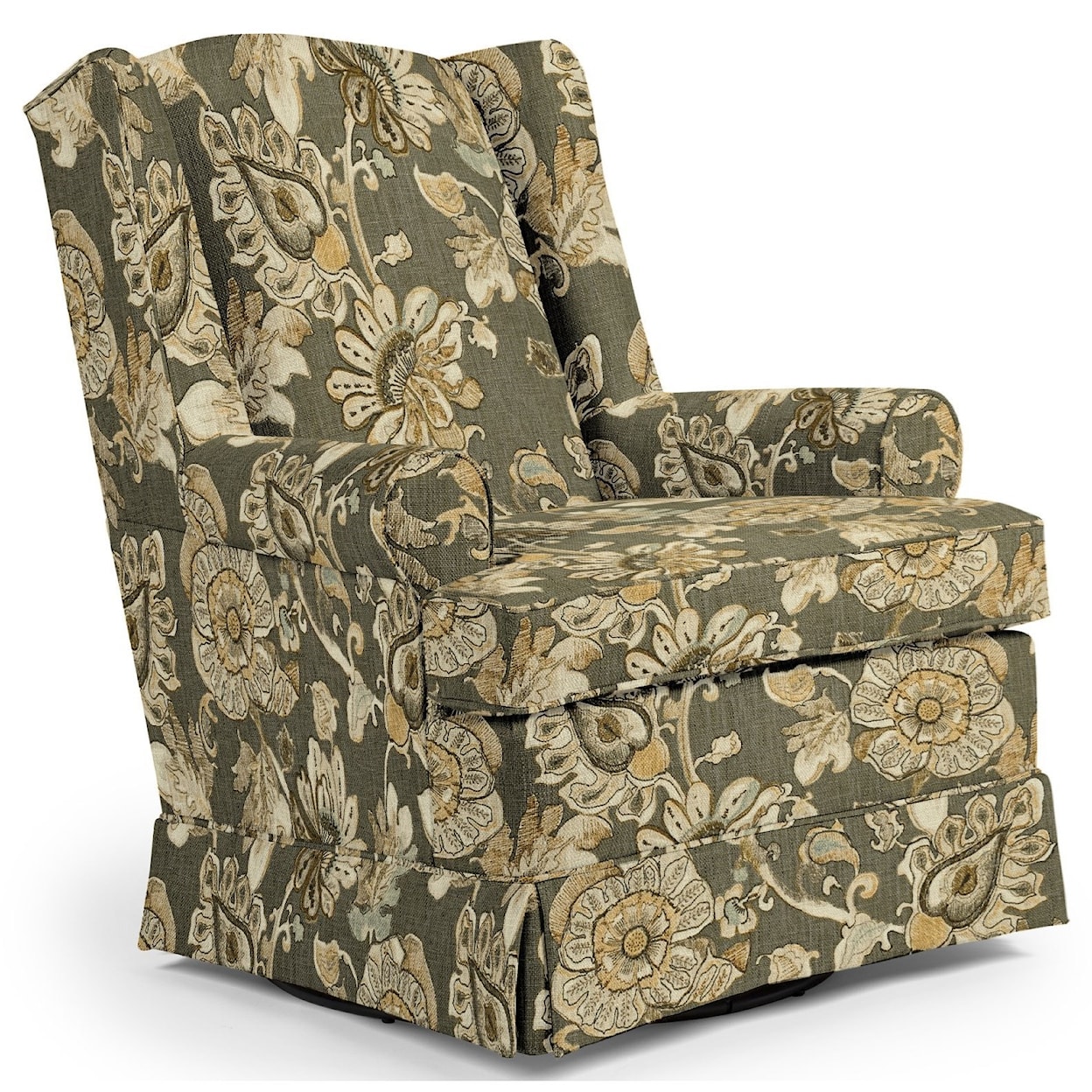 Best Home Furnishings Swivel Glide Chairs 7197 Roni Skirted Swivel ...