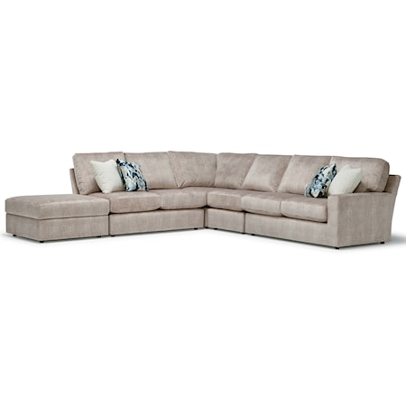 Five-Seat Sectional Sofa with LAF Storage Ottoman Piece (Non-Reversible)