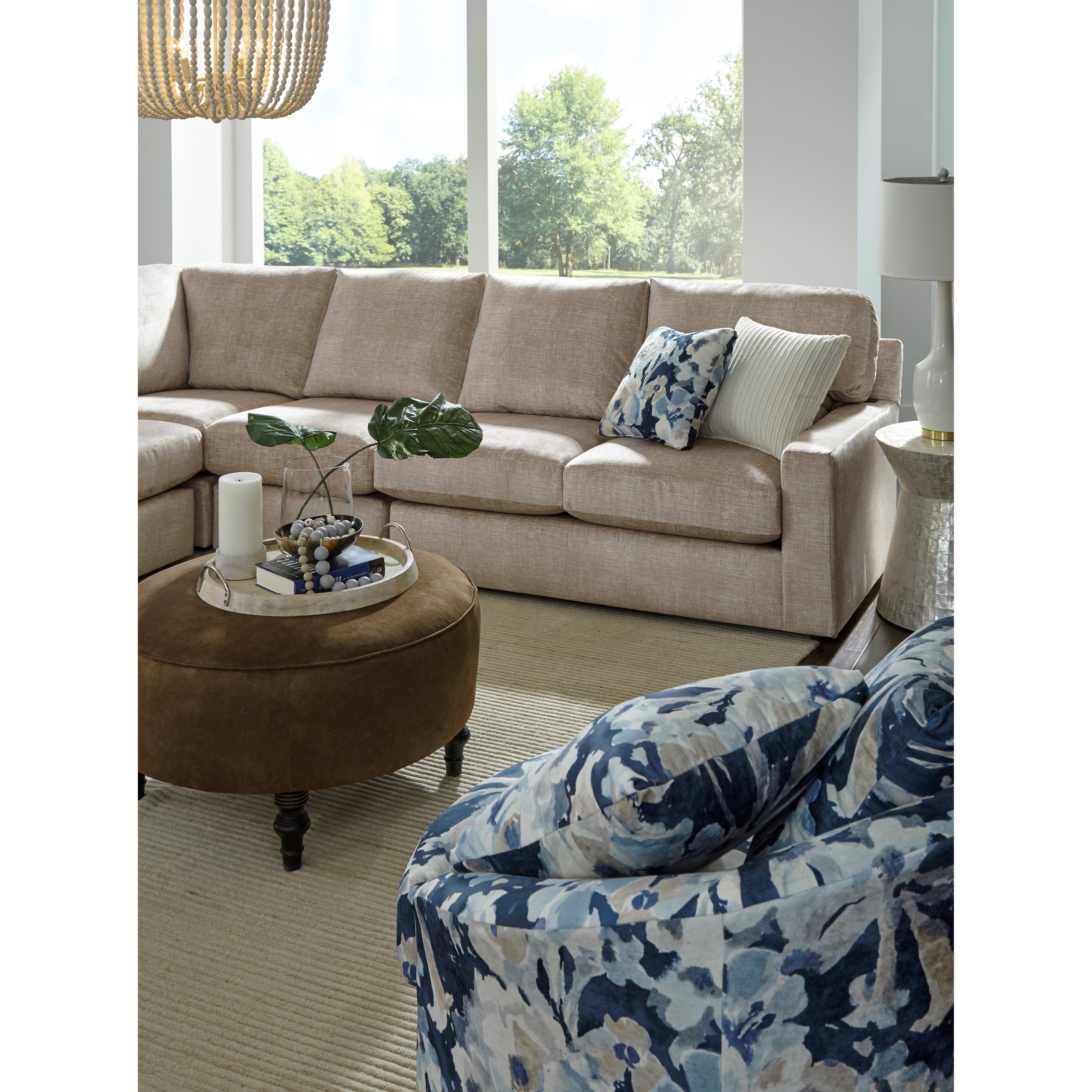 Best Home Furnishings Dovely 5-Seat Sectional Sofa w/ LAF Ottoman Piece