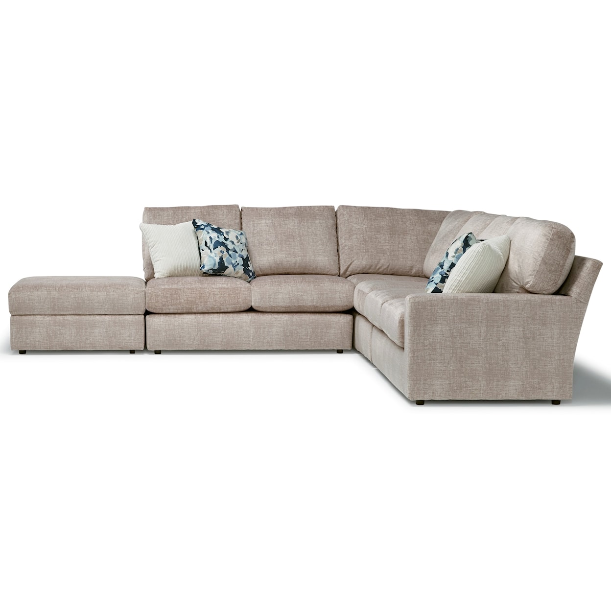 Best Home Furnishings Dovely 5-Seat Sectional Sofa w/ LAF Ottoman Piece