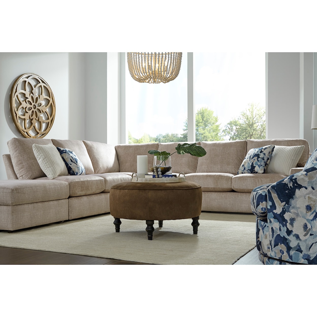 Best Home Furnishings Dovely 5-Seat Sectional Sofa w/ LAF Ottoman Piece