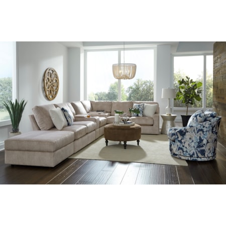 5-Seat Sofa w/ Wireless Charge & LAF Ottoman