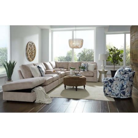 5-Seat Sofa w/ Wireless Charge & LAF Ottoman