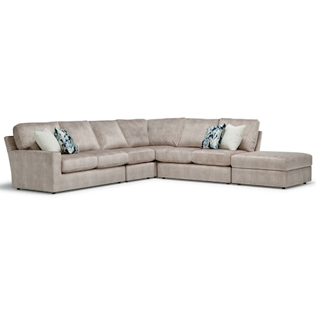 5-Seat Sectional Sofa w/ RAF Ottoman Piece