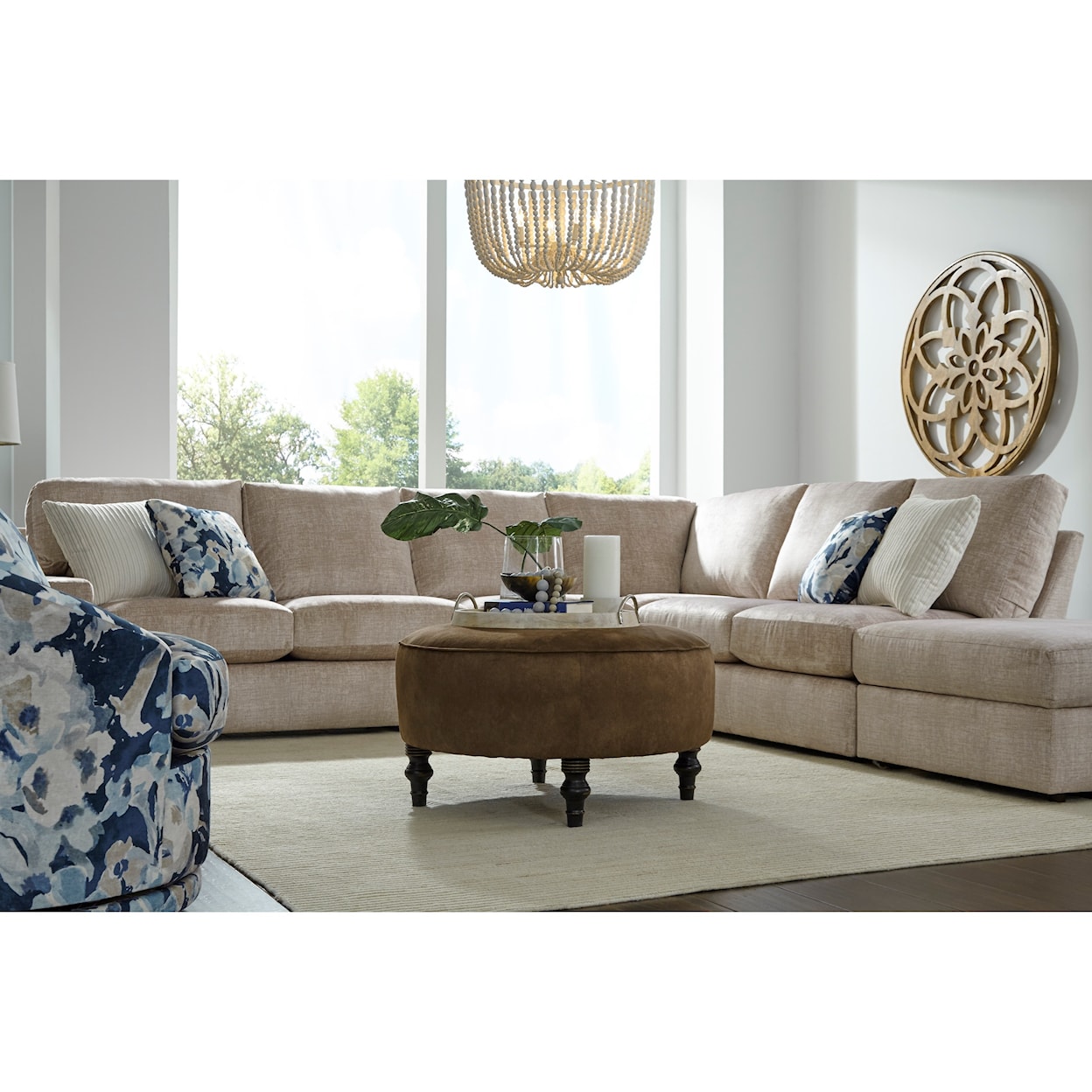 Best Home Furnishings Dovely 5-Seat Sectional Sofa w/ RAF Ottoman Piece