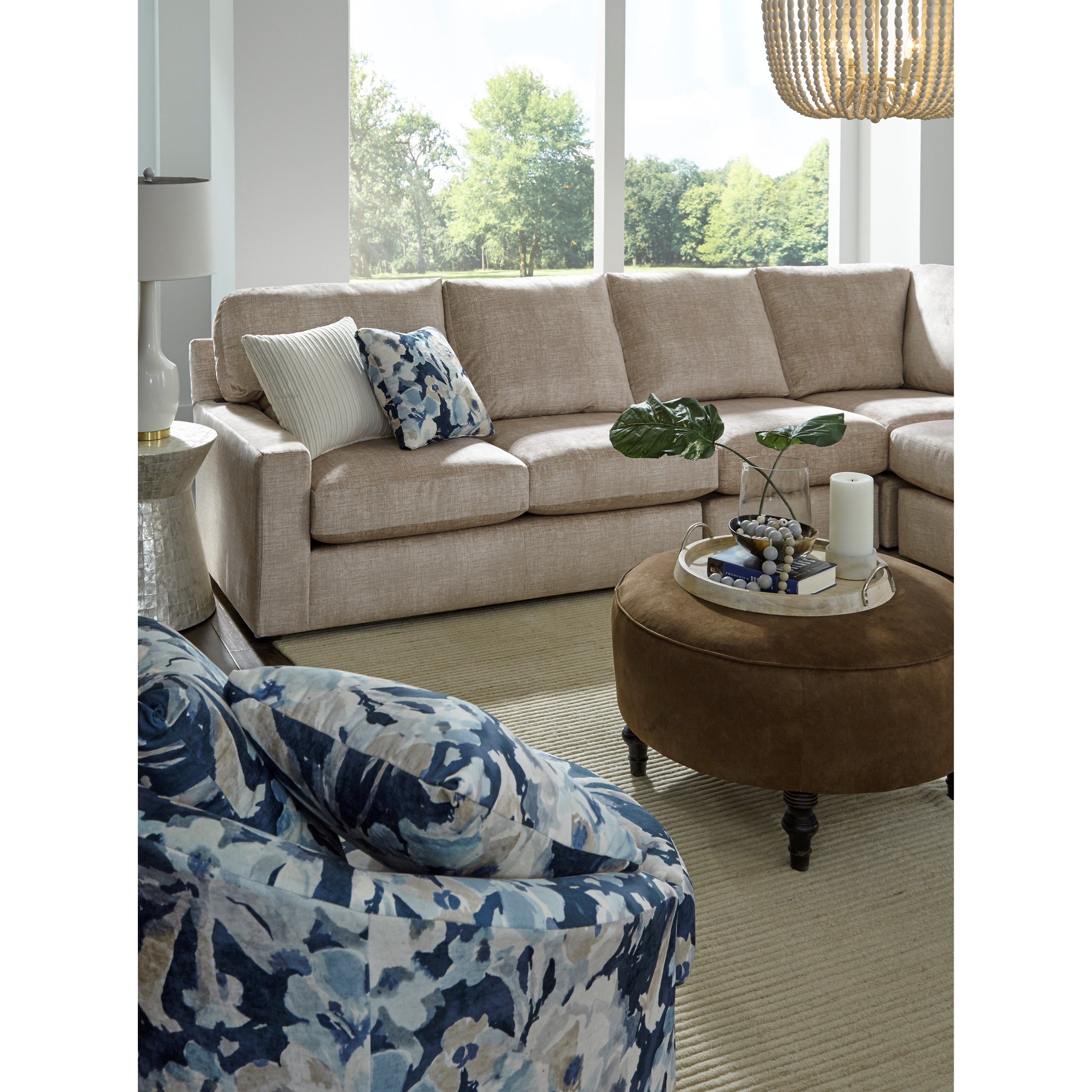 Best Home Furnishings Dovely 5-Seat Sectional Sofa w/ RAF Ottoman Piece