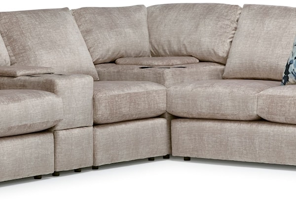 5-Seat Sofa w/ Wireless Charge & RAF Ottoman