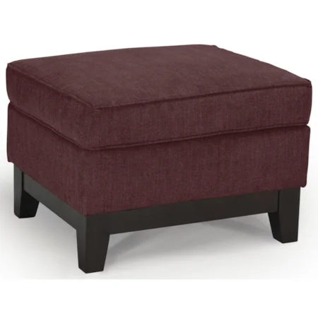 Customizable Ottoman with Wood Legs