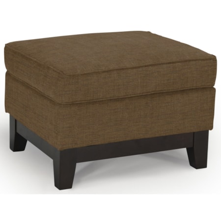 Customizable Ottoman with Wood Legs