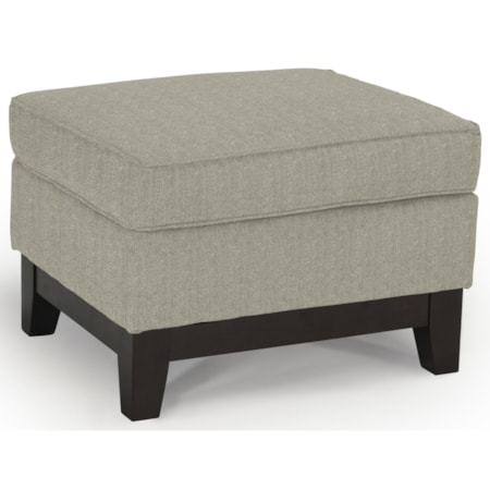 Customizable Ottoman with Wood Legs
