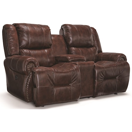 Power Rocking Reclining Console Loveseat