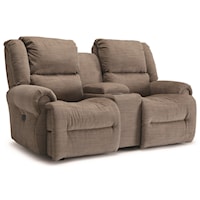 Power Rocking Reclining Console Loveseat with Power Headrests and USB Ports