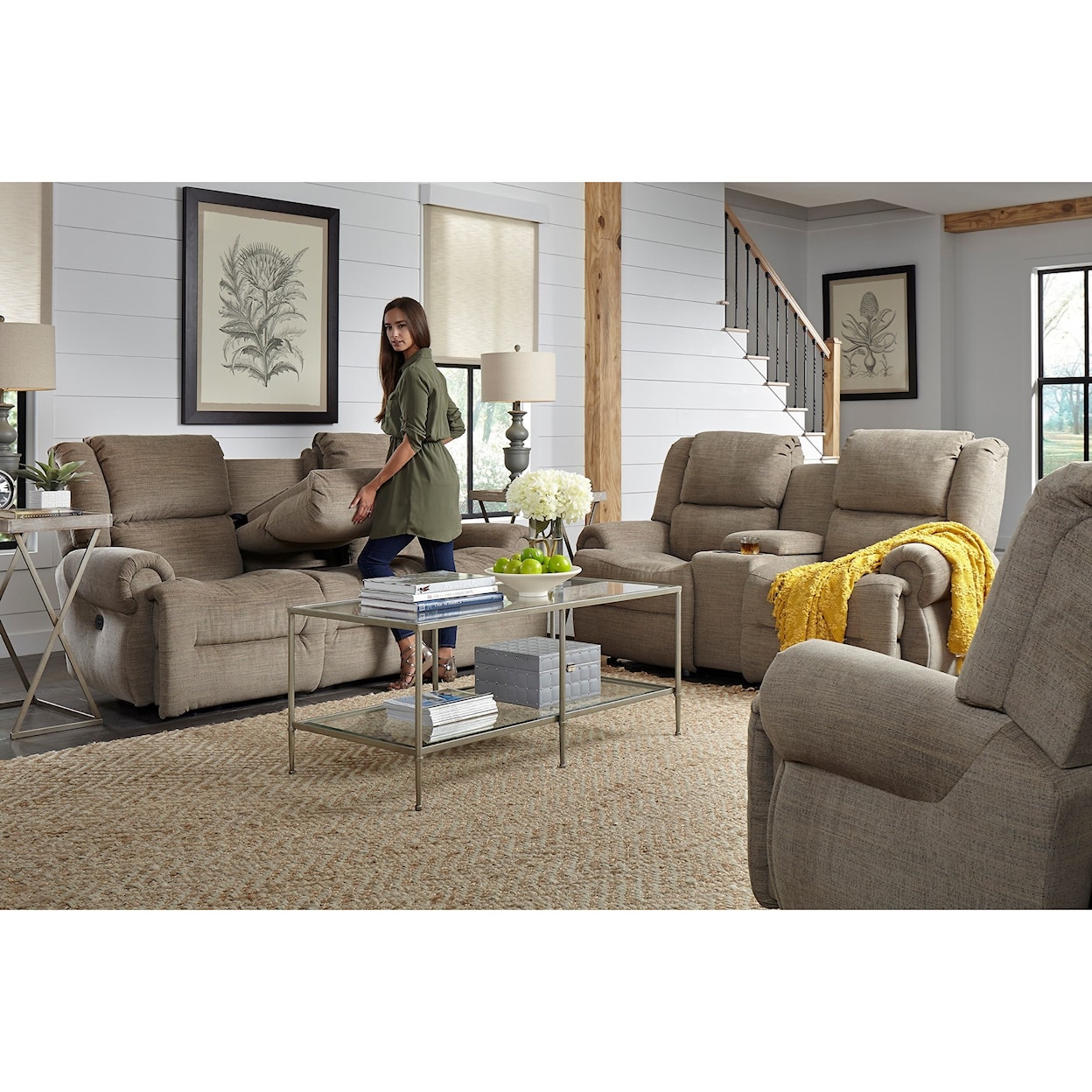 Best Home Furnishings Genet Wall Saver Reclining Sofa w/Drop Down Table