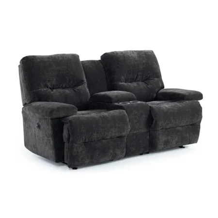 Casual Power Rocker Recliner Loveseat with Drink Console