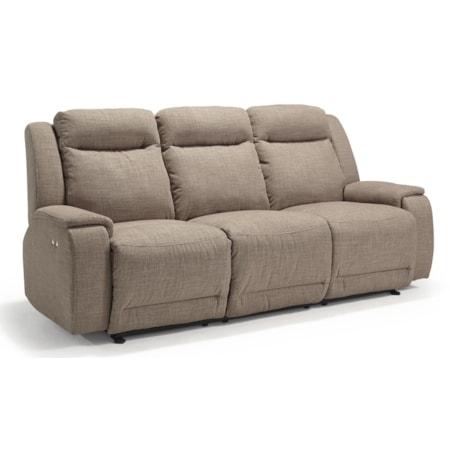 Casual Power Reclining Sofa with Memory Foam Cushions