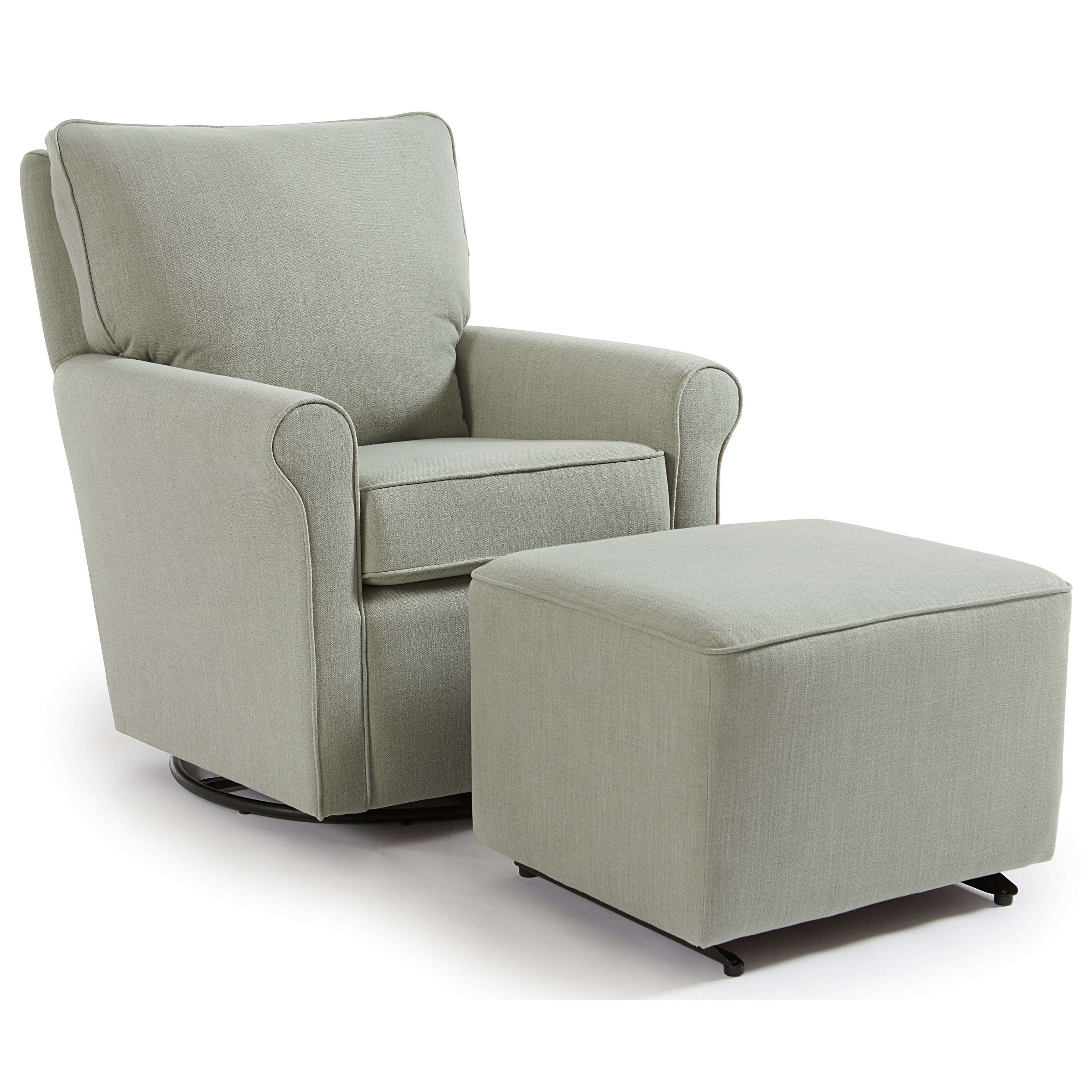 Best Home Furnishings Kacey Casual Swivel Glider Chair and Ottoman
