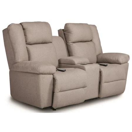 Power Tilt Head/Lumbar Rocking Reclining Loveseat with Cupholder Storage and USB Charging Ports