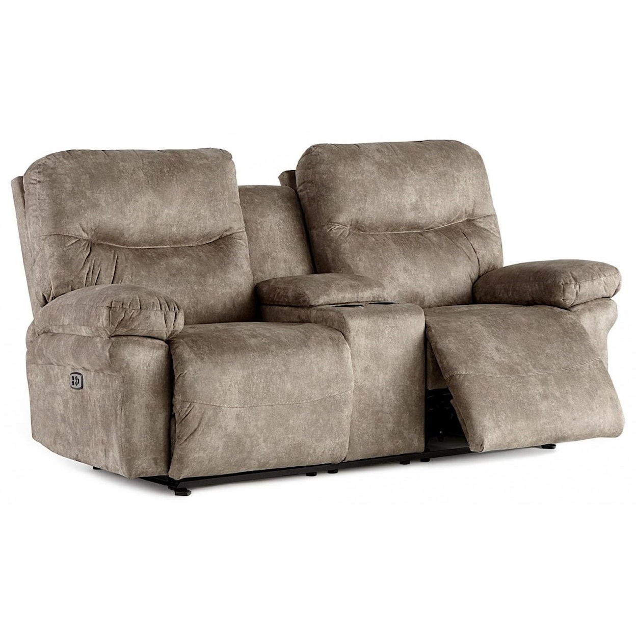 Best Home Furnishings Leya Power Rock Recline Loveseat with Console