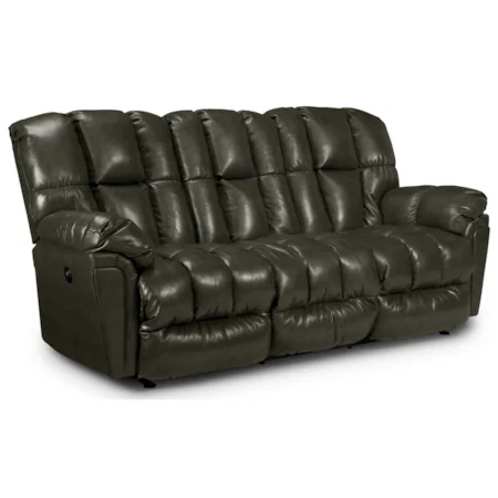 Casual Plush Power Reclining Sofa with Full-Coverage Chaise Legrest