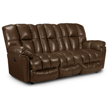 Casual Plush Power Reclining Sofa with Full-Coverage Chaise Legrest