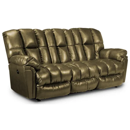 Casual Plush Power Reclining Sofa with Full-Coverage Chaise Legrest