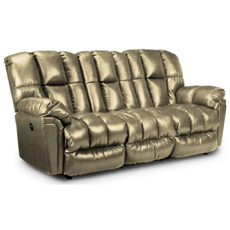 Casual Plush Power Reclining Sofa with Full-Coverage Chaise Legrest