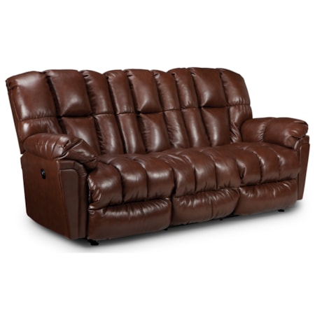 Casual Plush Power Reclining Sofa with Full-Coverage Chaise Legrest