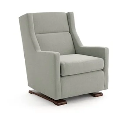 Casual Swivel Gliding Chair with Wood Runners
