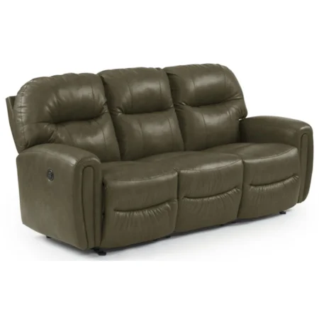 Power Space Saver Sofa Chaise with Dome Track Arms