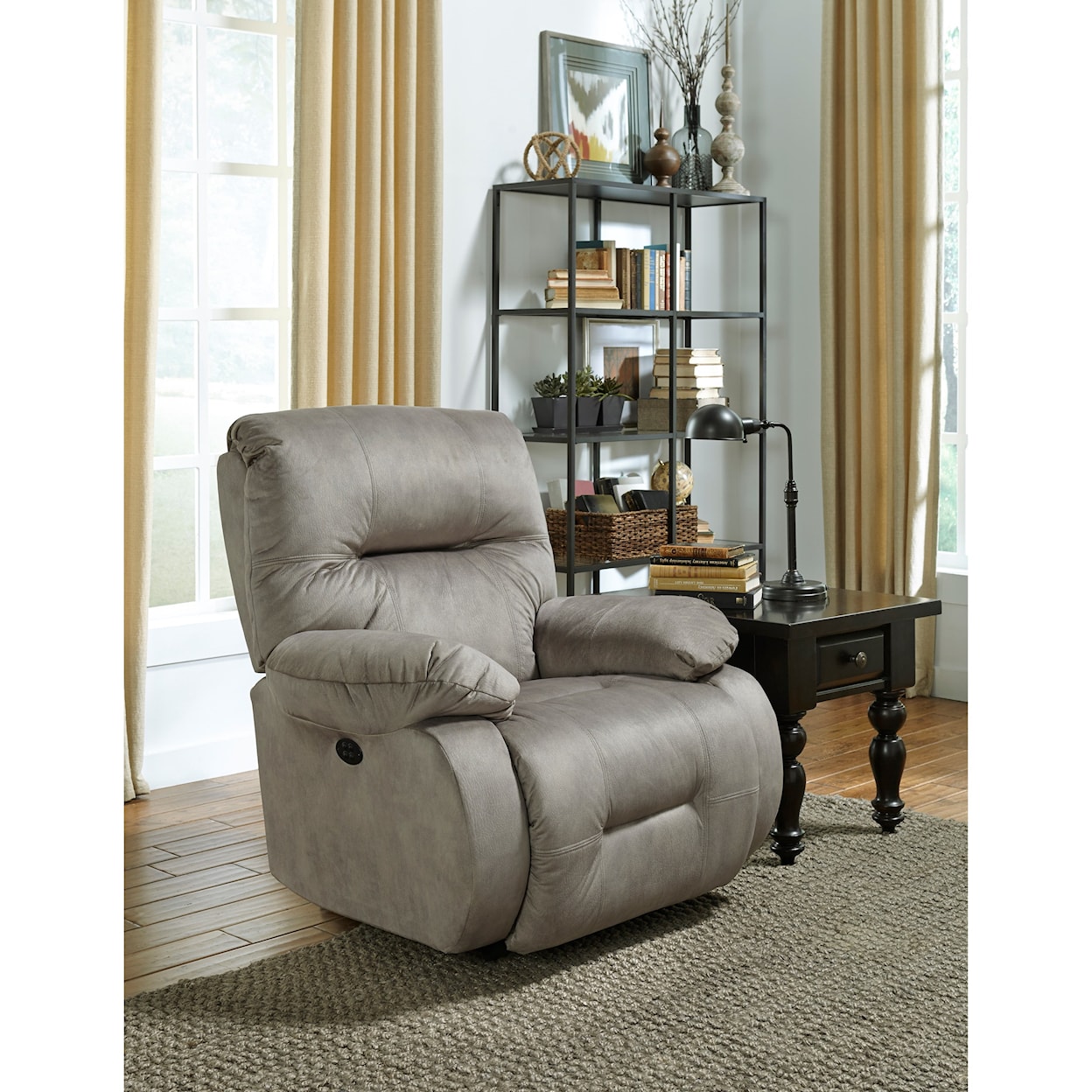 Best Home Furnishings Medium Recliners Power Rock Recliner w/ Pwr Headrest