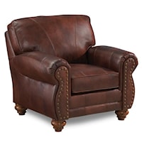 Traditional Leather Chair with Nailhead Trim