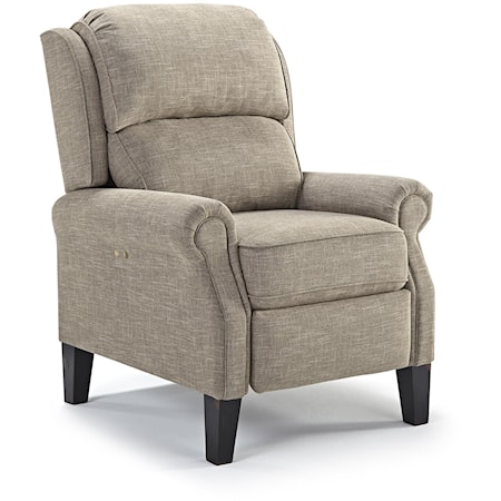 Power Recliner with Rolled Arms and Power Adjustable Headrest